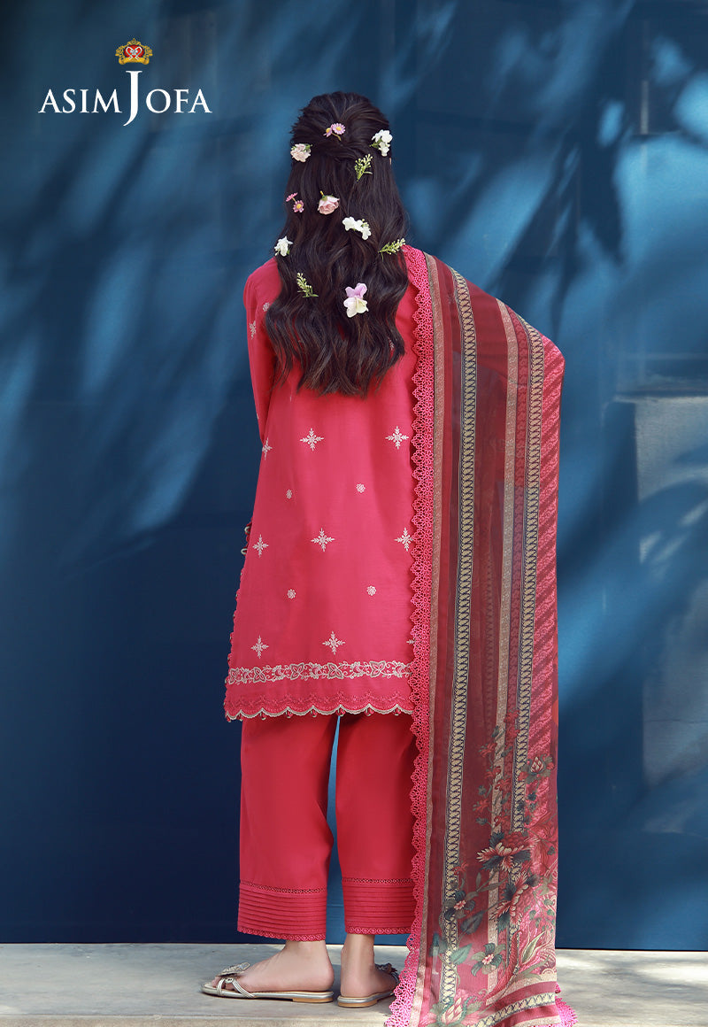 AJMUB-12 Embroidered Cambric Stitched 3 Pcs