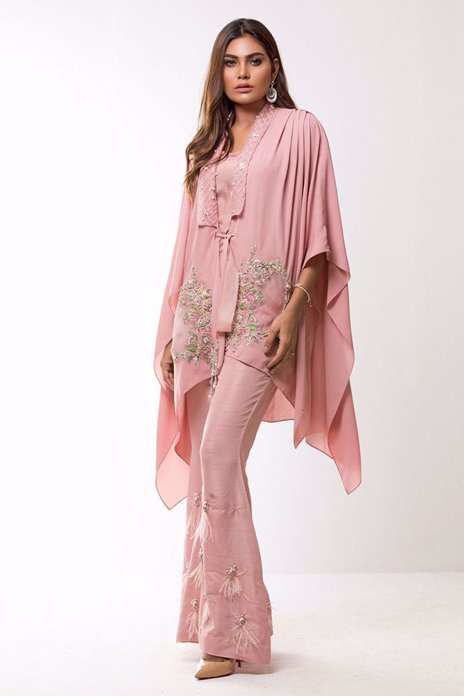 Tea pink georgette cape