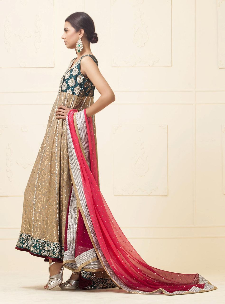 Beige Khadi Net Dress