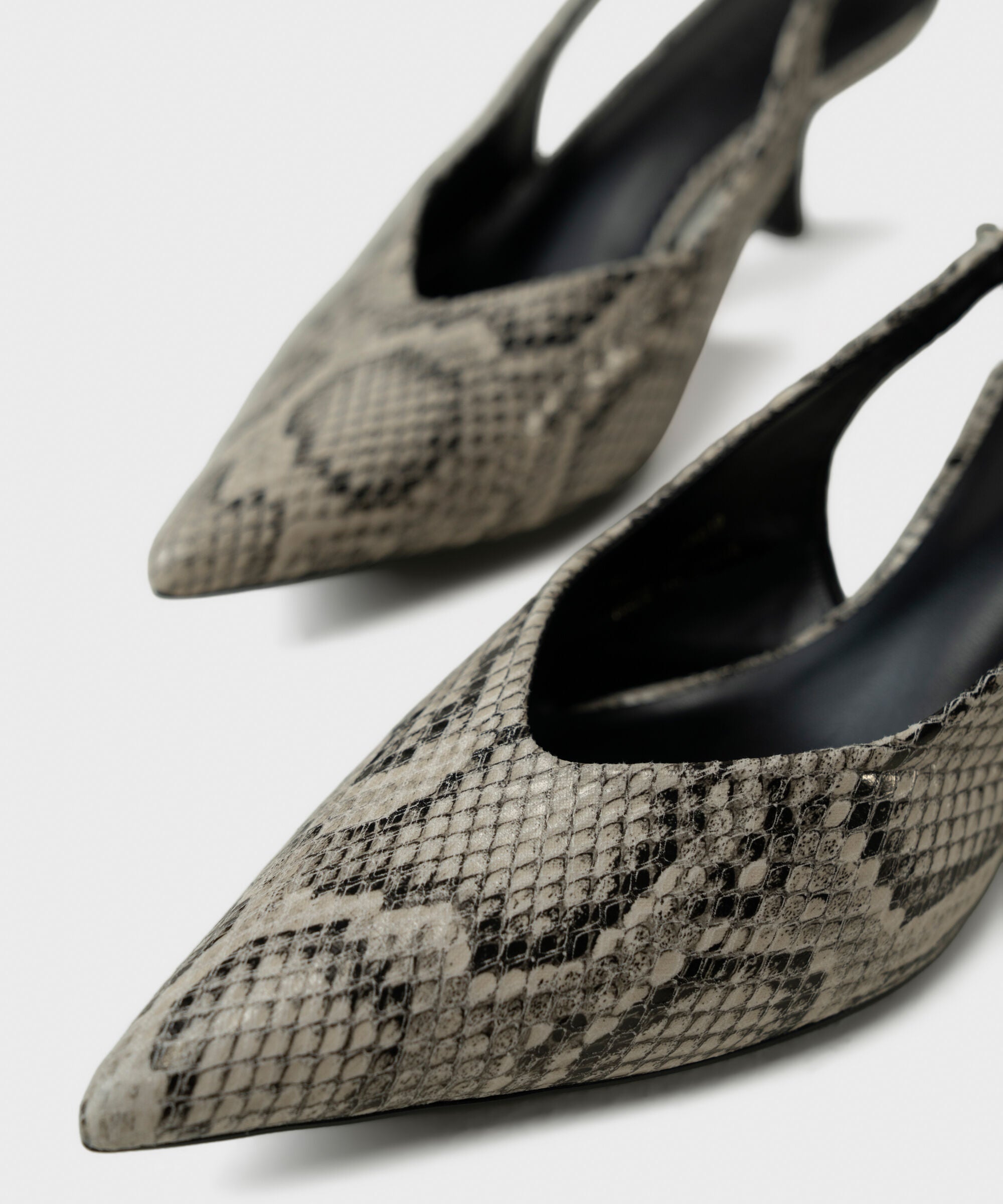 Women's Snake Print Slingback Heels