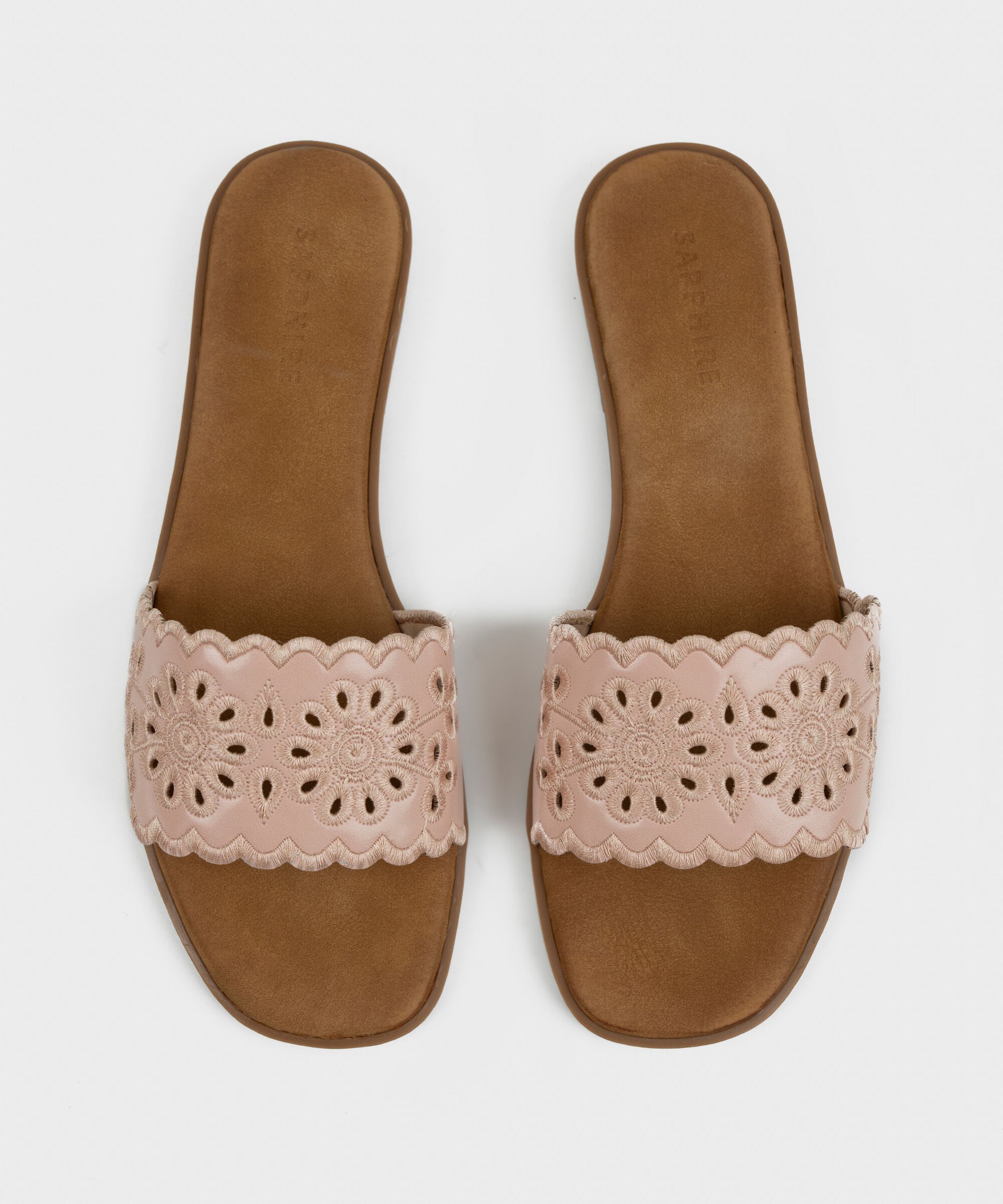 Pink Embroidered Flats 0000SL260037