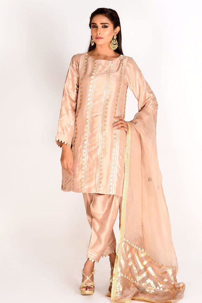 Silk Beige Kurta