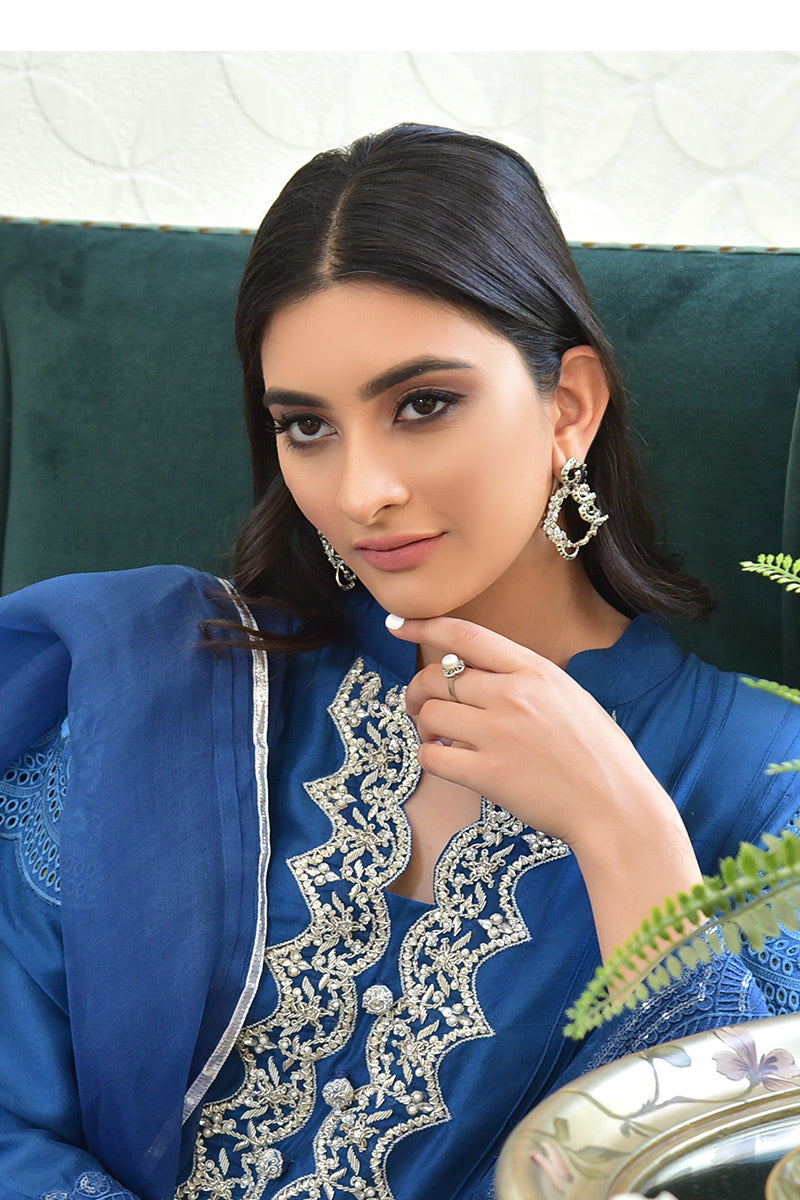 Seychelles Blue Raw Silk