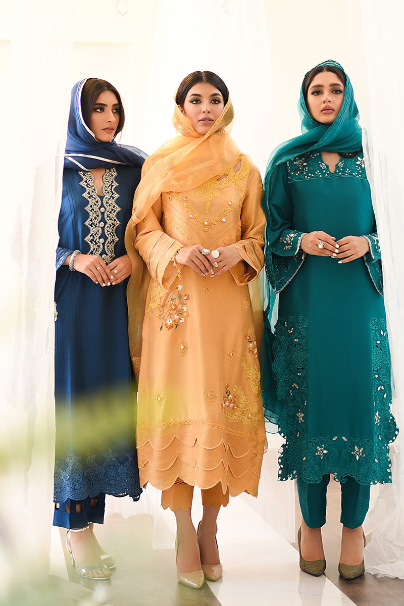 Seychelles Blue Raw Silk