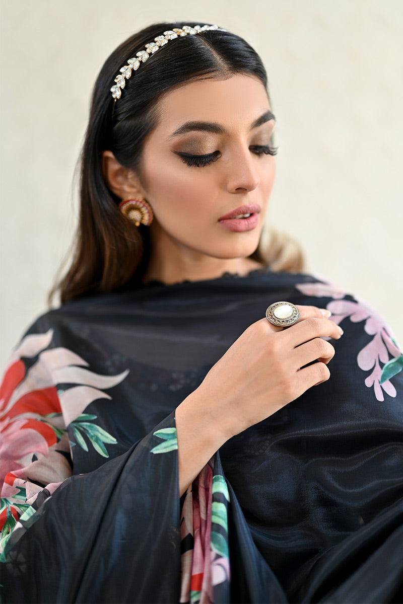 Palawan Black Raw Silk