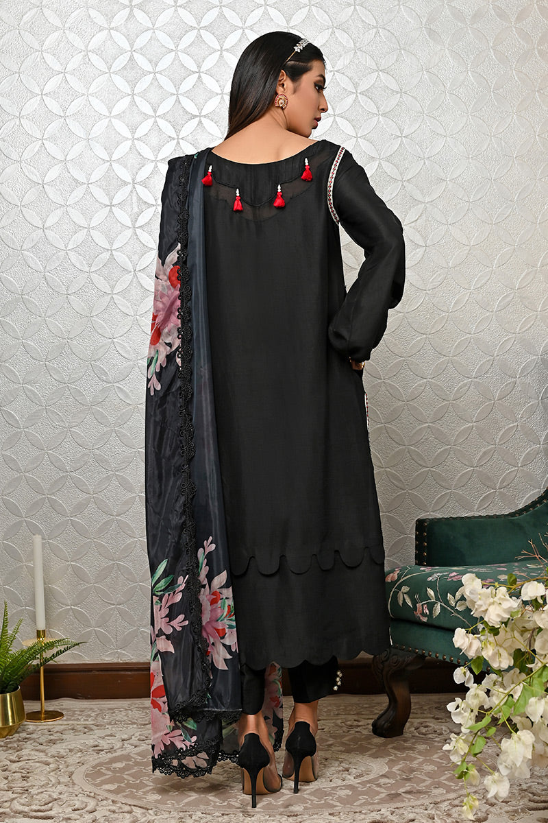 Palawan Black Raw Silk