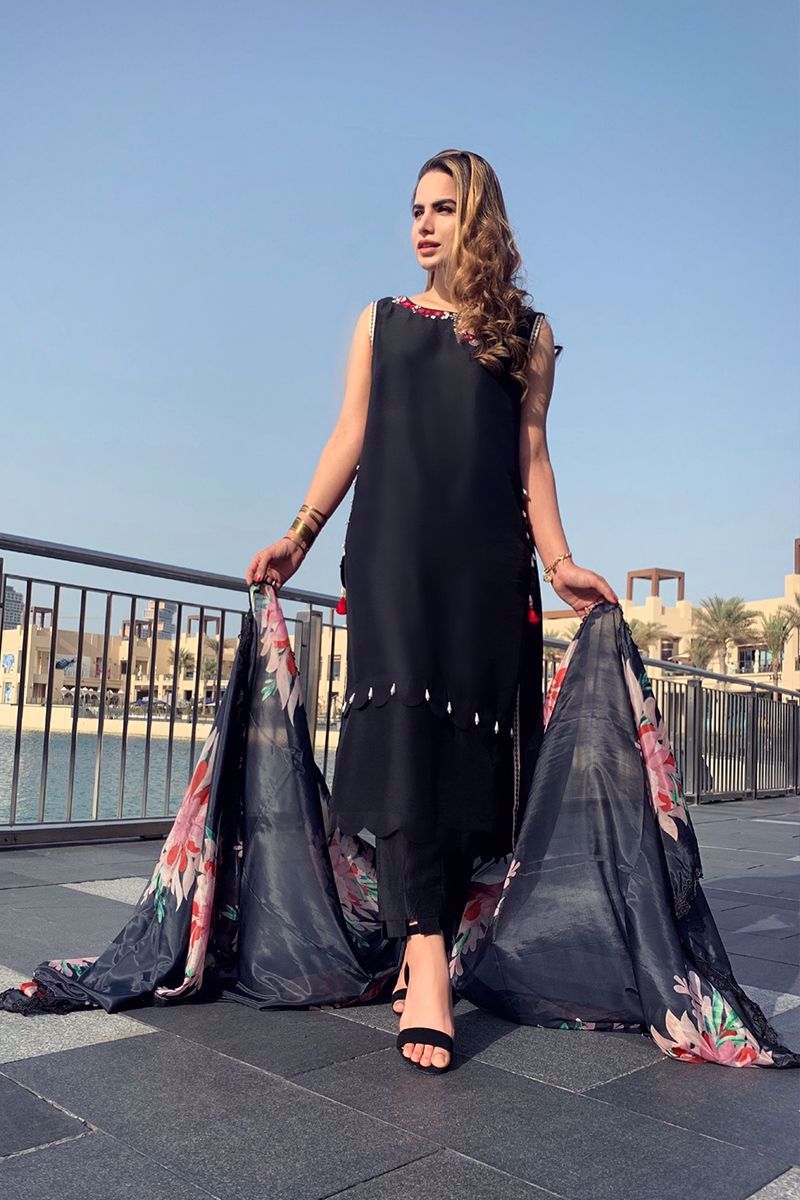 Palawan Black Raw Silk