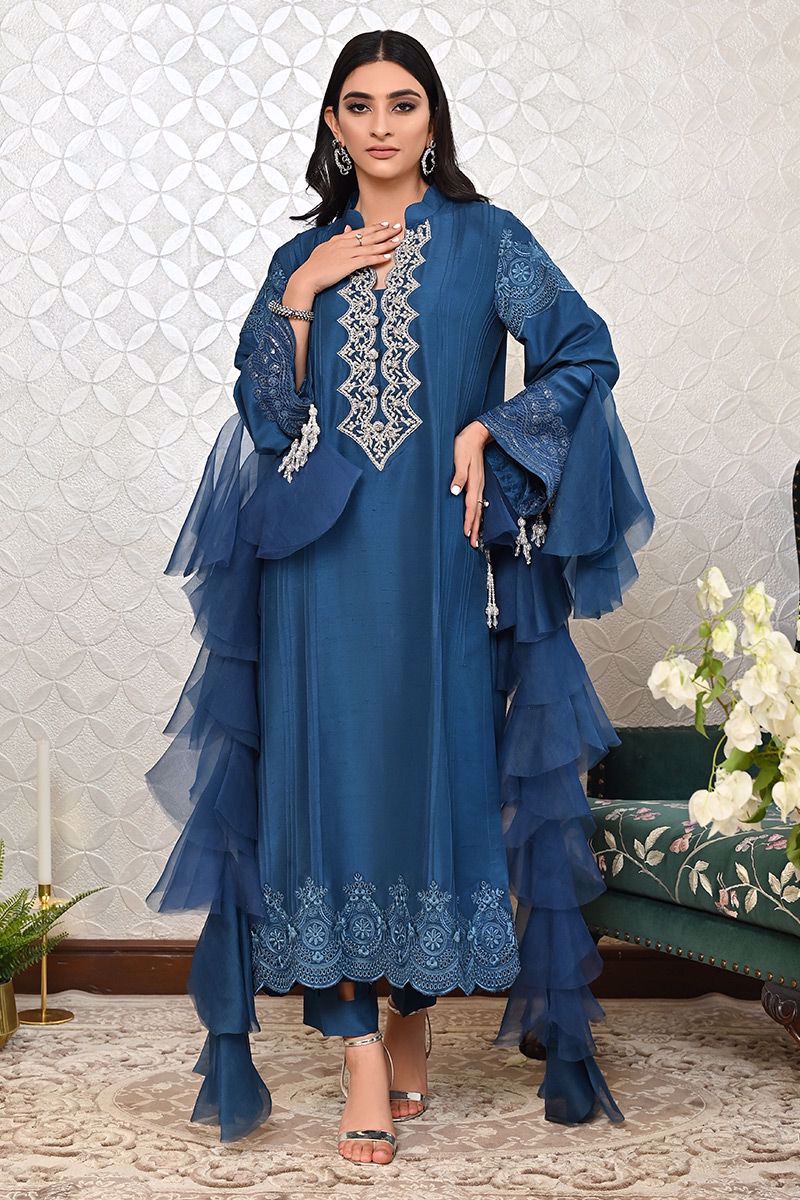 Seychelles Blue Raw Silk