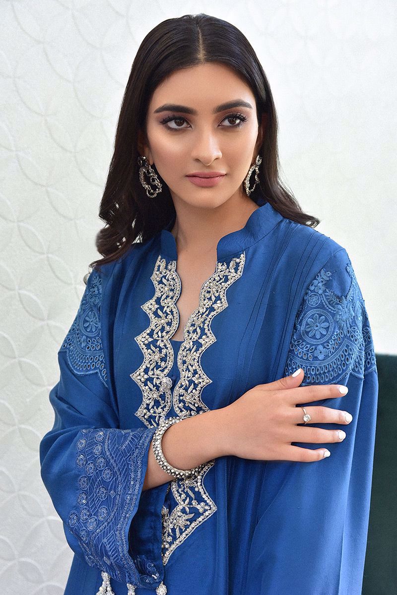 Seychelles Blue Raw Silk