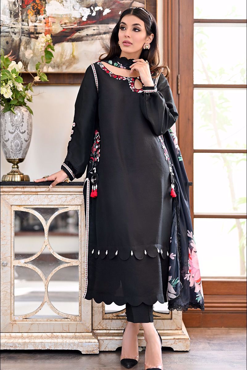 Palawan Black Raw Silk
