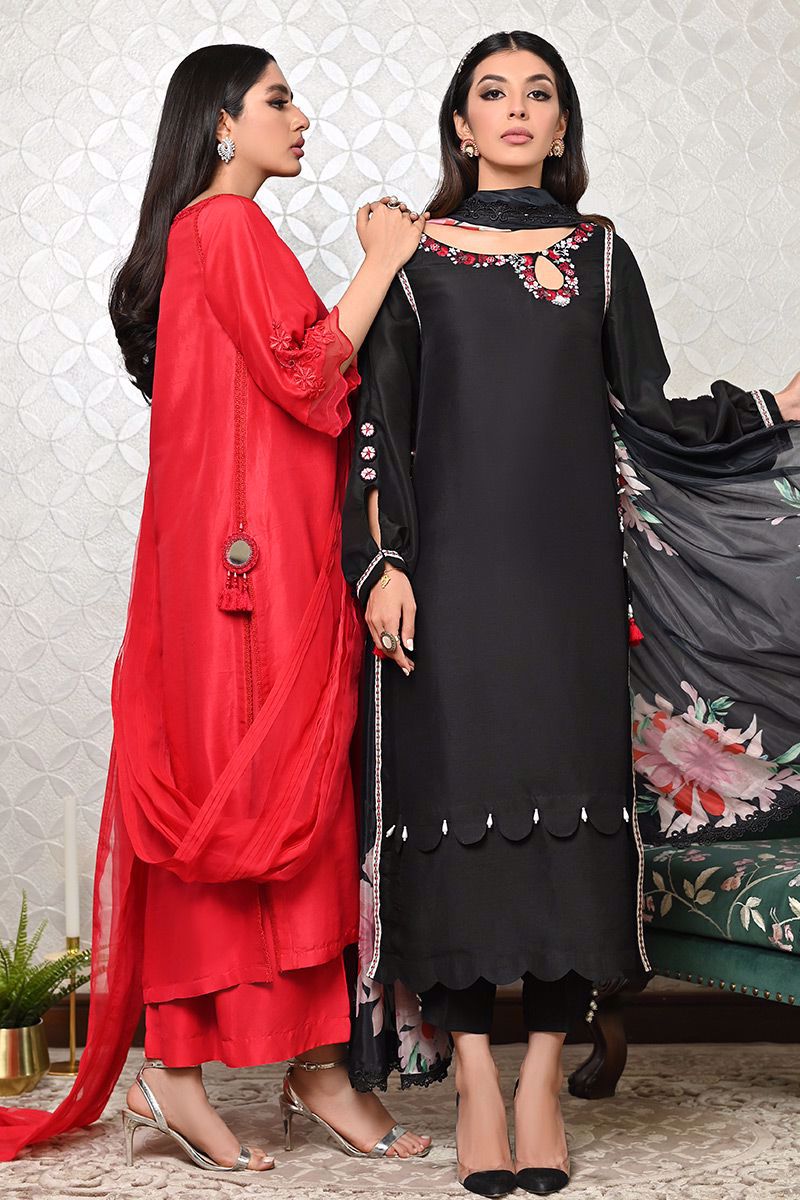 Palawan Black Raw Silk