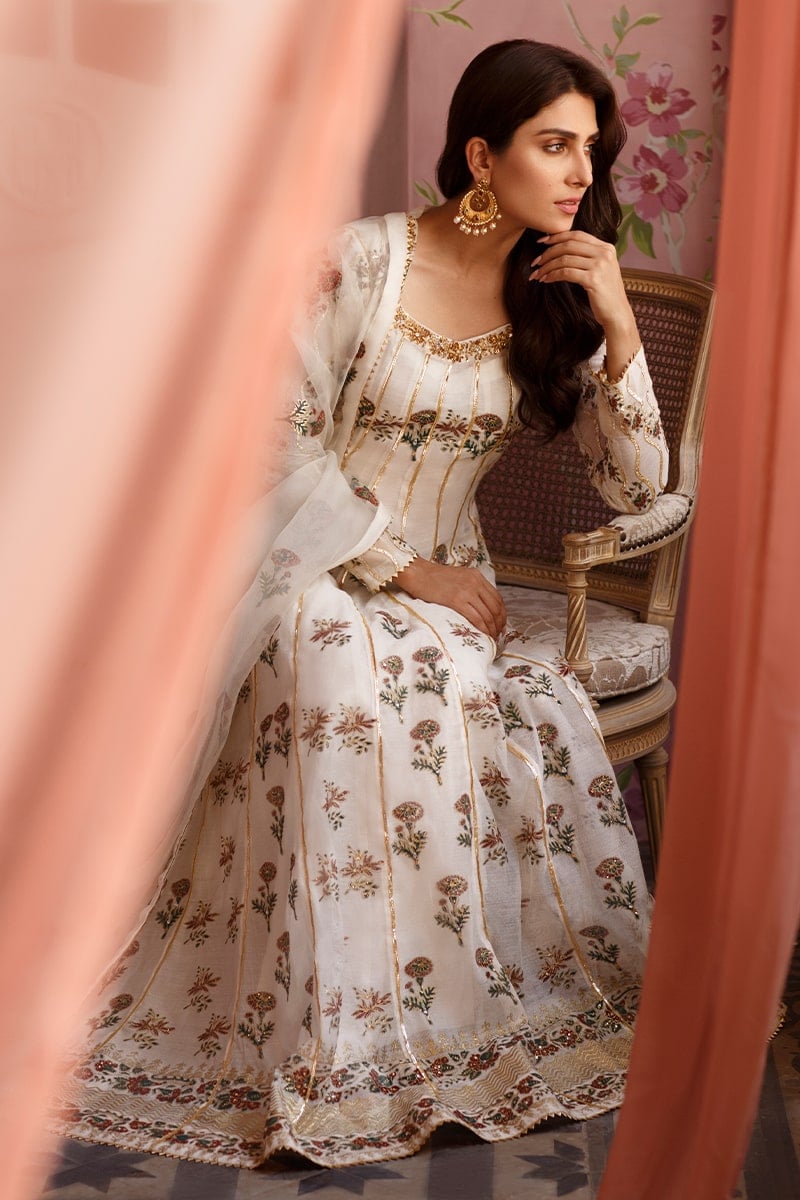 Subtle Bloom Angarkha and Dupatta