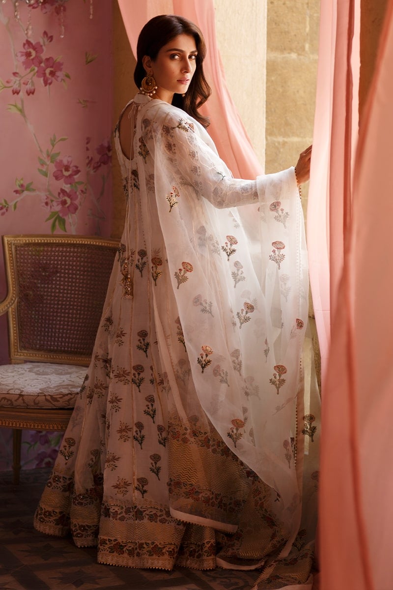 Subtle Bloom Angarkha and Dupatta
