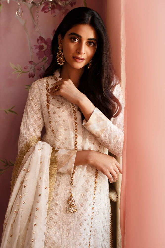 Orchid Shirt and Dupatta With Pants