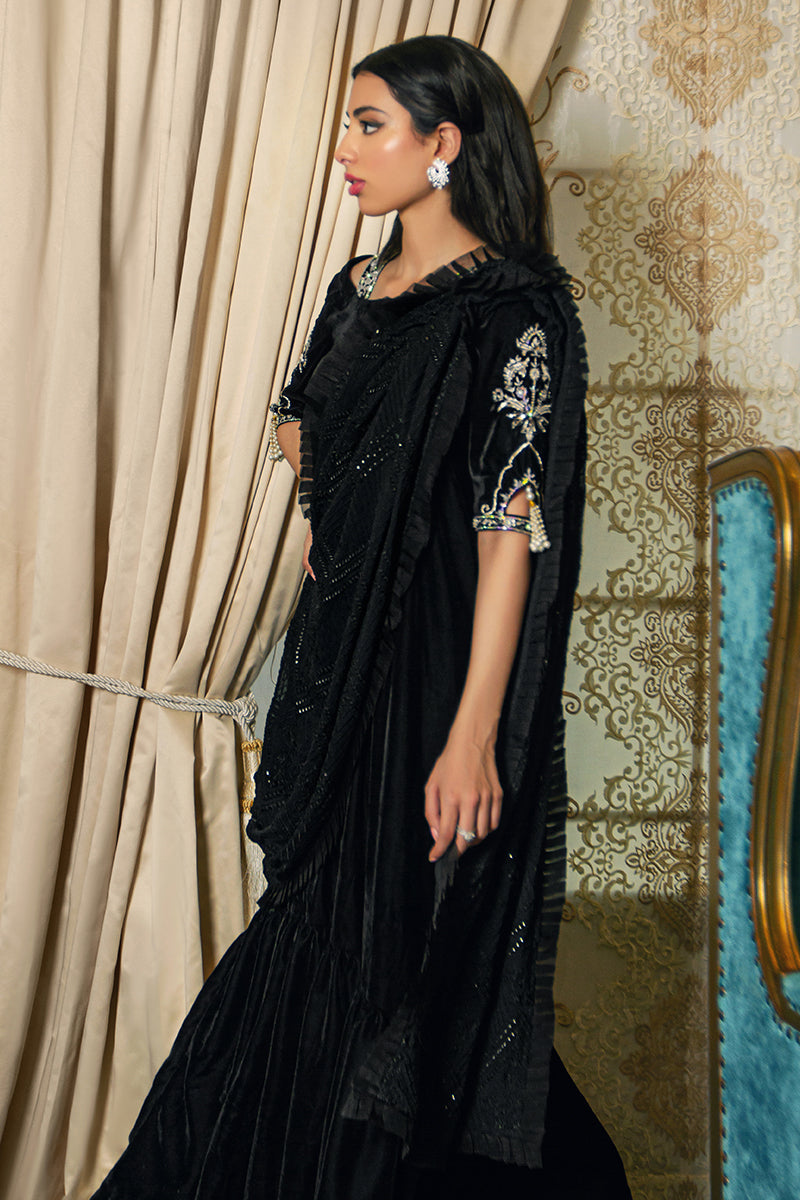 Lulu - Black Saree Drape