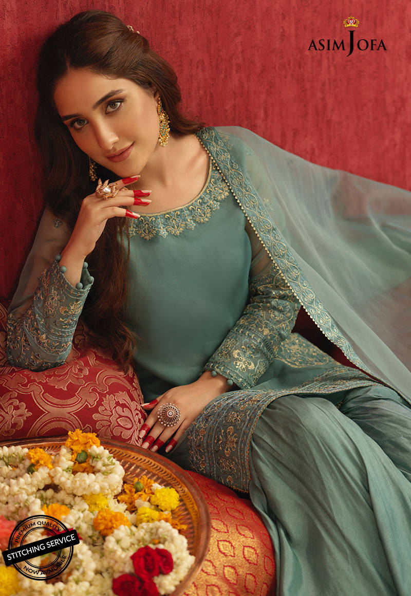AJFC-28 EMBROIDERED ORGANZA 3 PCS