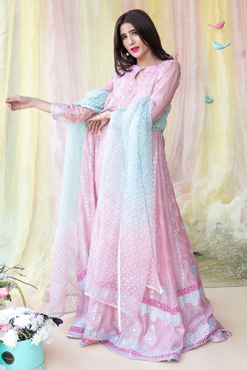 Orchid Tint Kalidaar and Dupatta With Pants