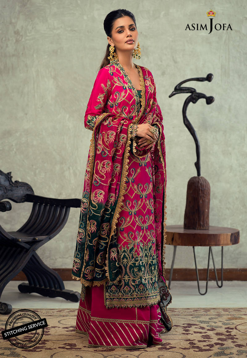 AJLED-17 EMBROIDERED STITCHED 3 PCS