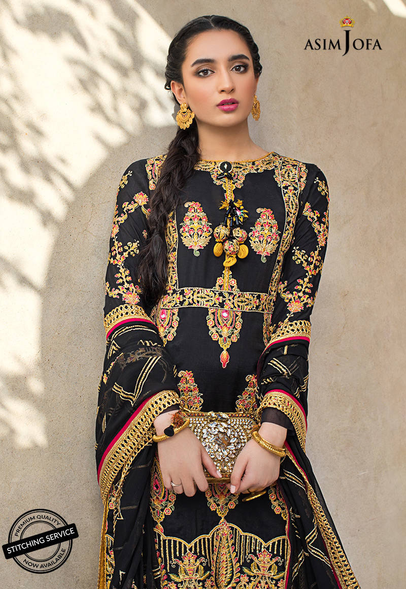 AJLED-15 EMBROIDERED STITCHED 3 PCS