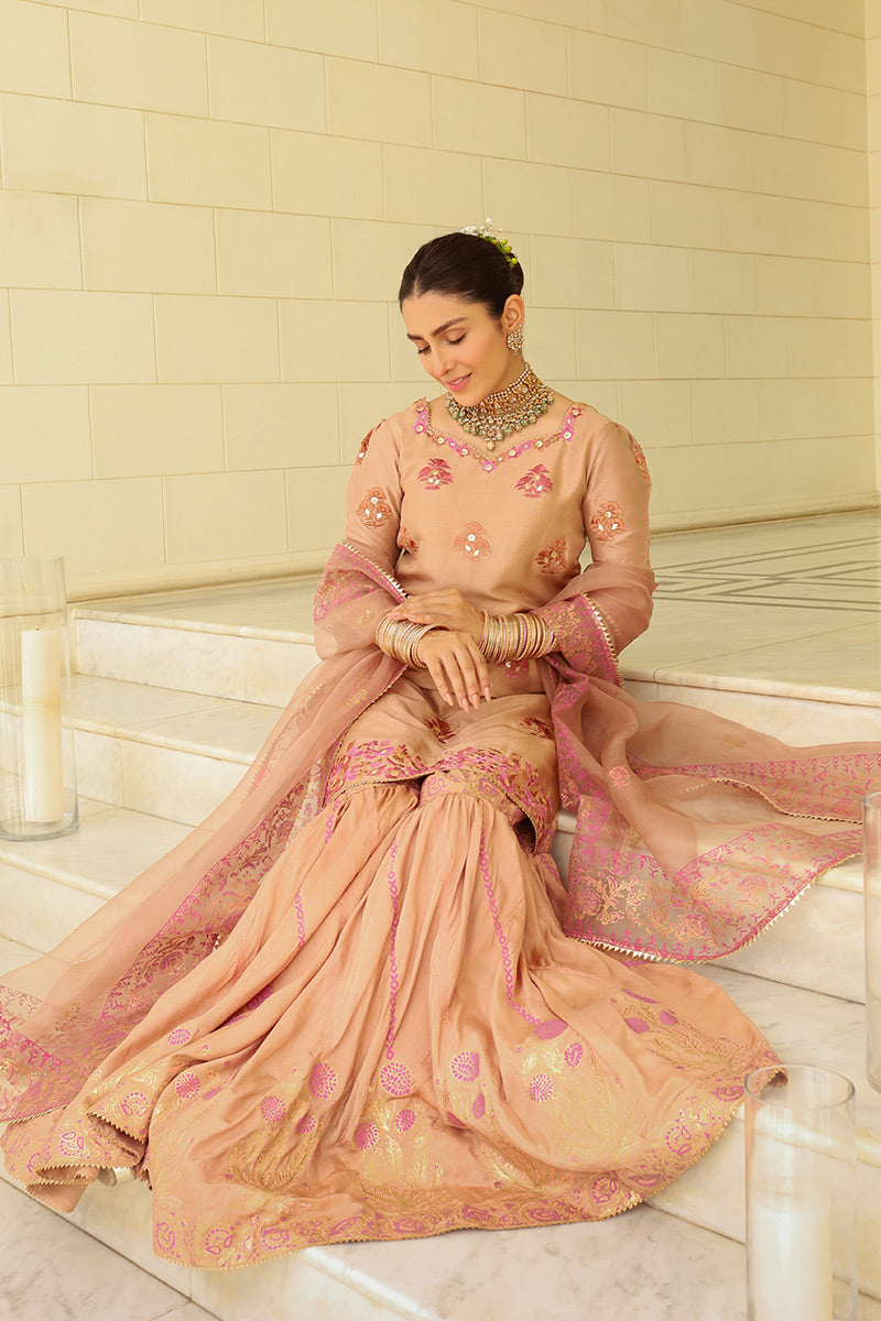 Taupe Shirt and Dupatta With Pants