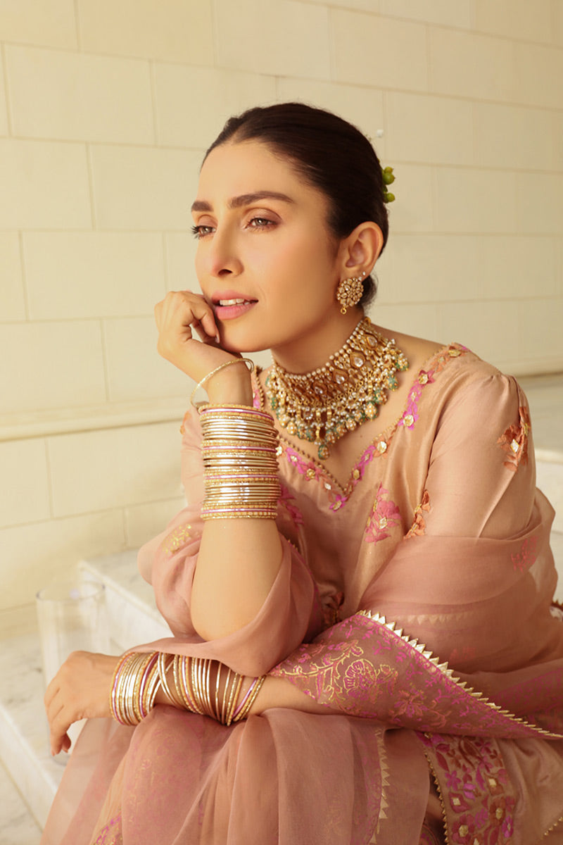 Taupe Shirt and Dupatta With Pants
