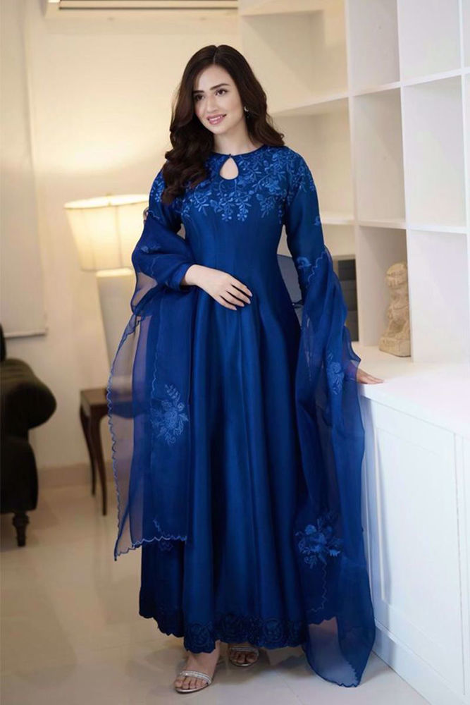 Blue Shadow Kalidaar and Dupatta