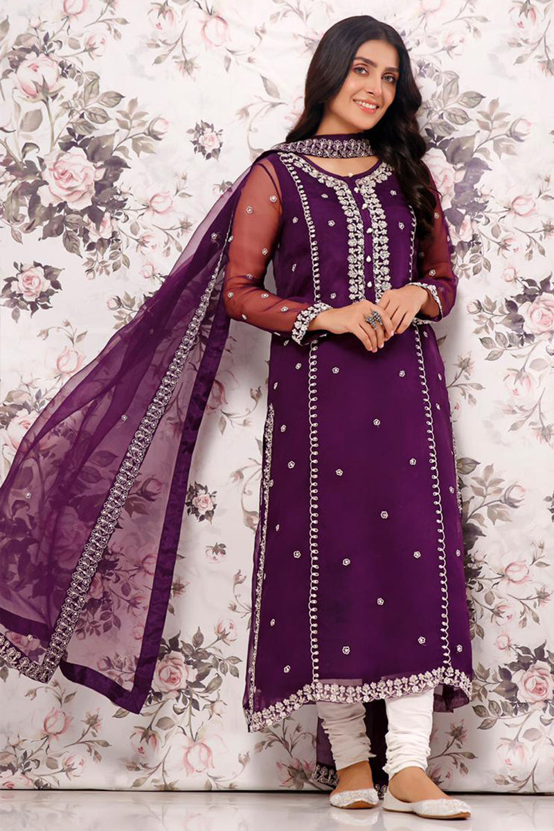 Violet Mist Shirt and Dupatta With Pants