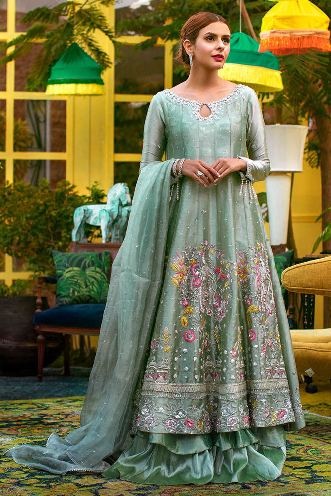 Ice Blue Gem with Fine Embroidery | Ansab Jahangir
