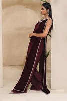 Sleek N Silver Velvet With Wide Legged Pants With Pockets