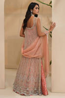 Frosty Gown with Lehenga and Dupatta