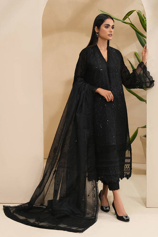 Chikankari black with dupatta