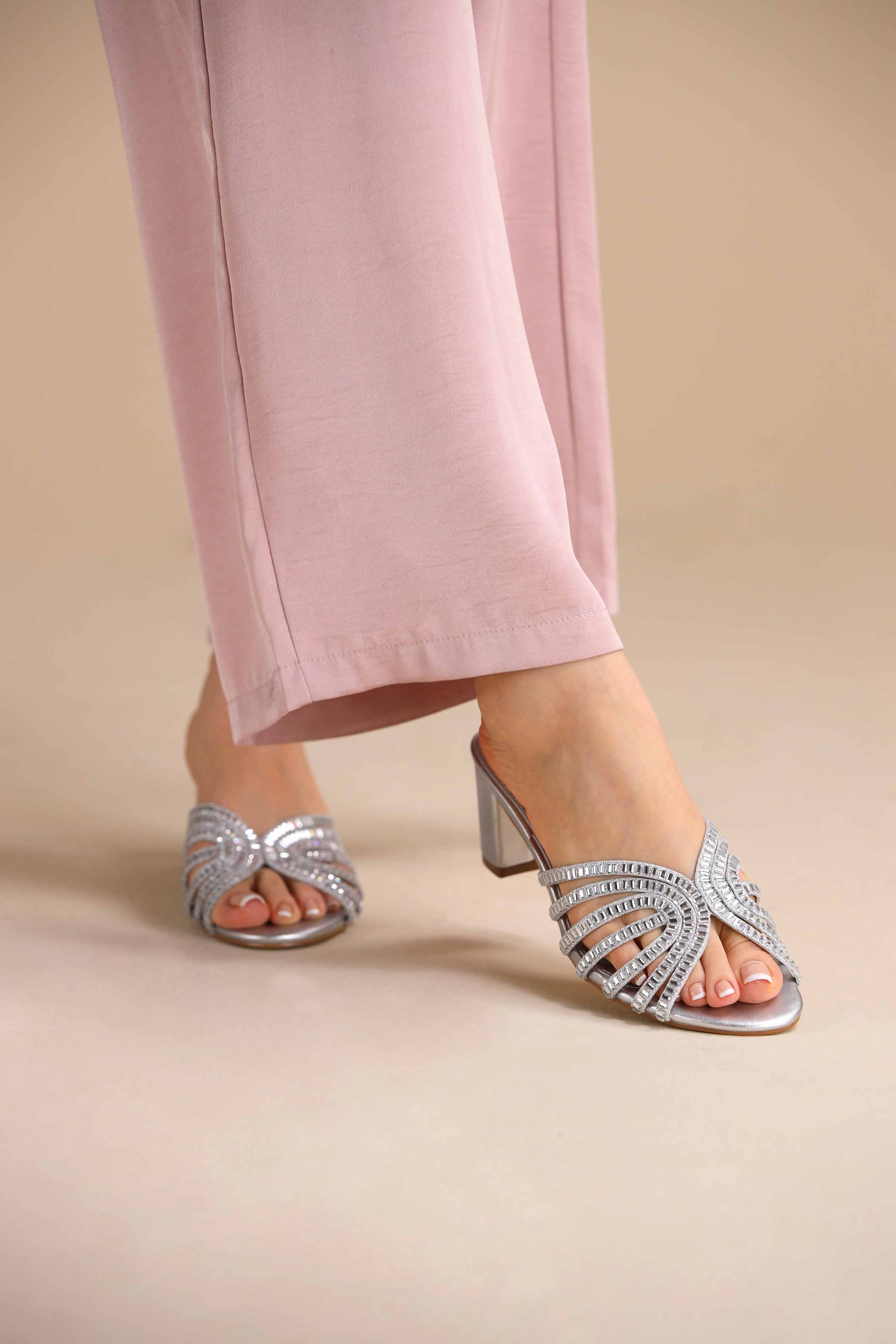 Silver Block Heels-445272920