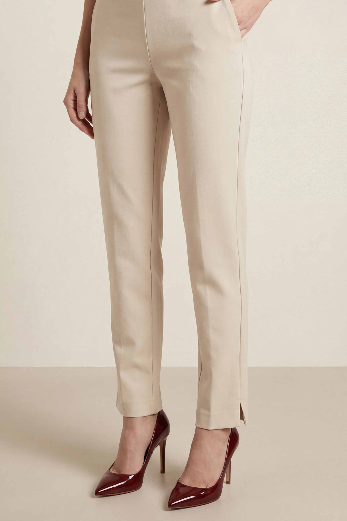 Beige Women Pants-447960118