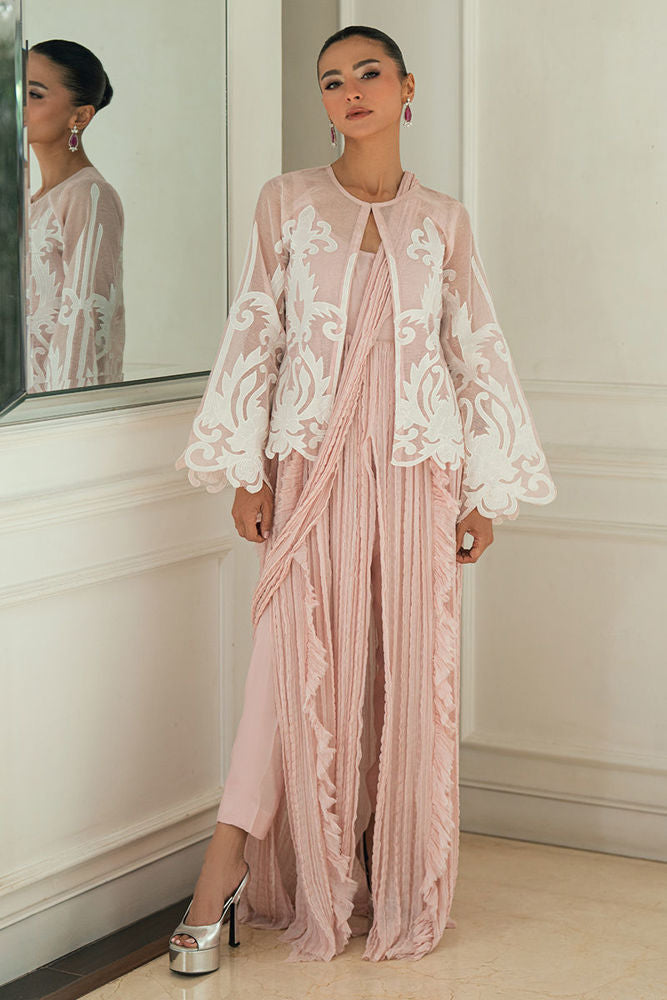 3 Piece - Pure Embroidered Cotton Net Suit S114578