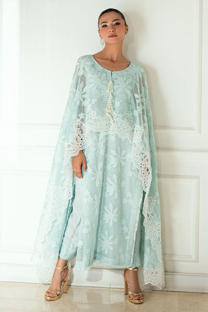 3 Piece - Pure Embroidered Cotton Net Suit S114603