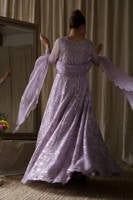 Lilac Lace Pishwas With Dupatta