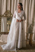 Cream Pearl Angrakha With Dupatta