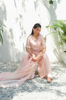 Pink Silk Floral With Pants
