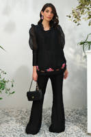 Black Sparkle Rose With Pants