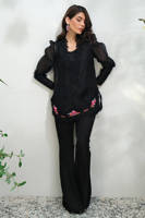 Black Sparkle Rose With Pants