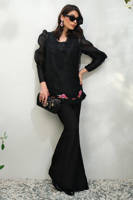Black Sparkle Rose With Pants