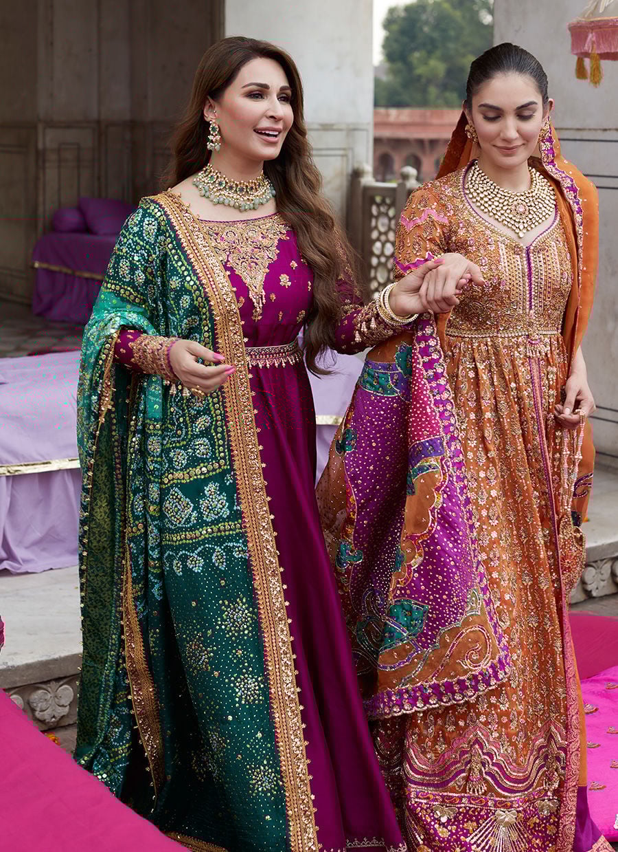 Imaan Mehndi Rust Kalidaar Bridal