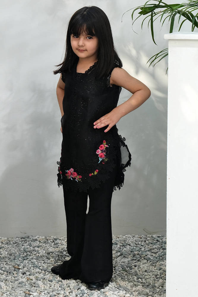 Black Sparkle Rose Kid