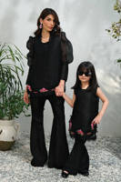 Black Sparkle Rose With Pants