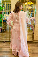 Tea Pink Rose Net with Pants and Dupatta