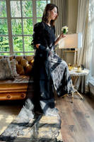 Black Rose Net with Pants and Dupatta