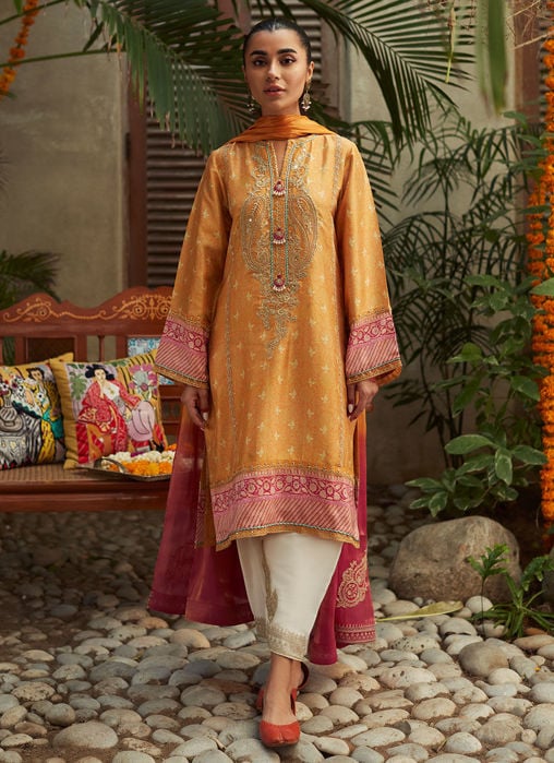 Lyma Lemon Shirt And Dupatta