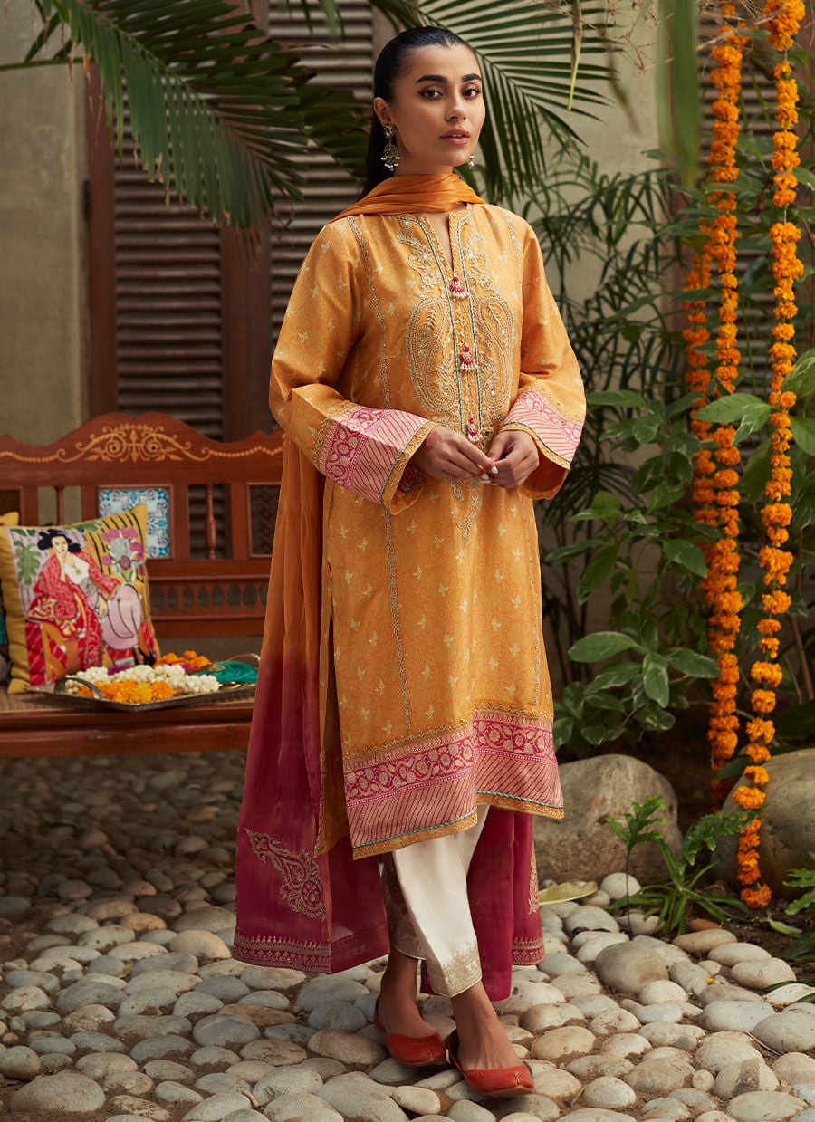 Gaia Mustard Shirt And Dupatta