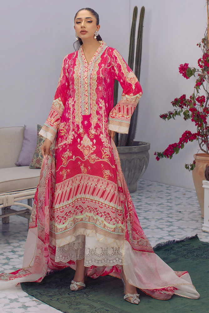 Majestic Magenta Flow - Shirt and Dupatta