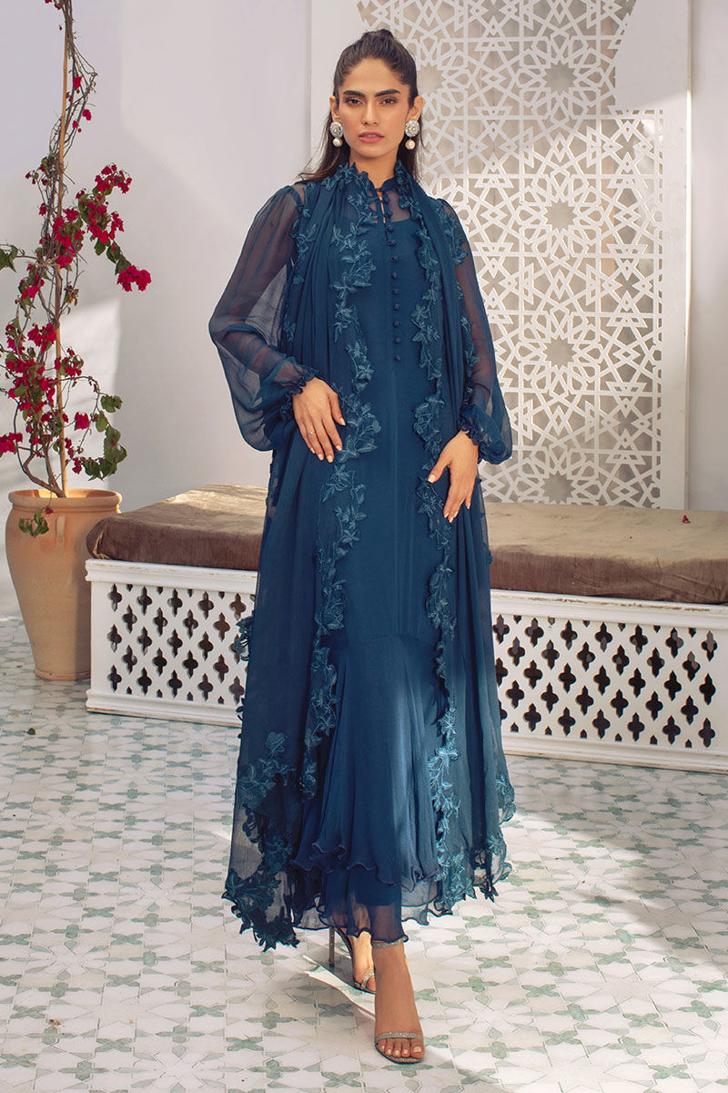 Midnight Blossom Shirt and Dupatta